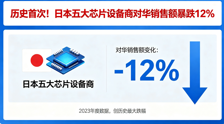 Japan's top 5 chip equipment firms' China sales drop 12%