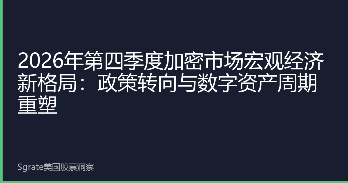 2026年第四季度加密市场宏观经济新格局：政策转向与数字资产周期重塑
