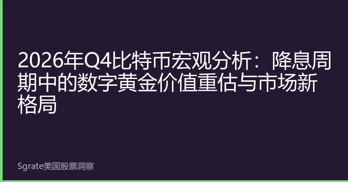 2026年Q4比特币宏观分析：降息周期中的数字黄金价值重估与市场新格局